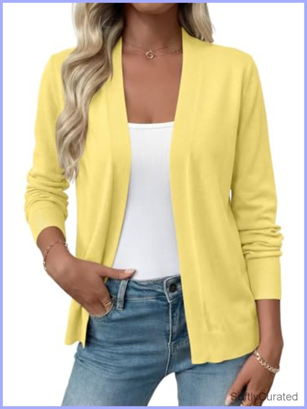 Women's Lightweight Open Front Cardigan Long Sleeve Knit Shrug
